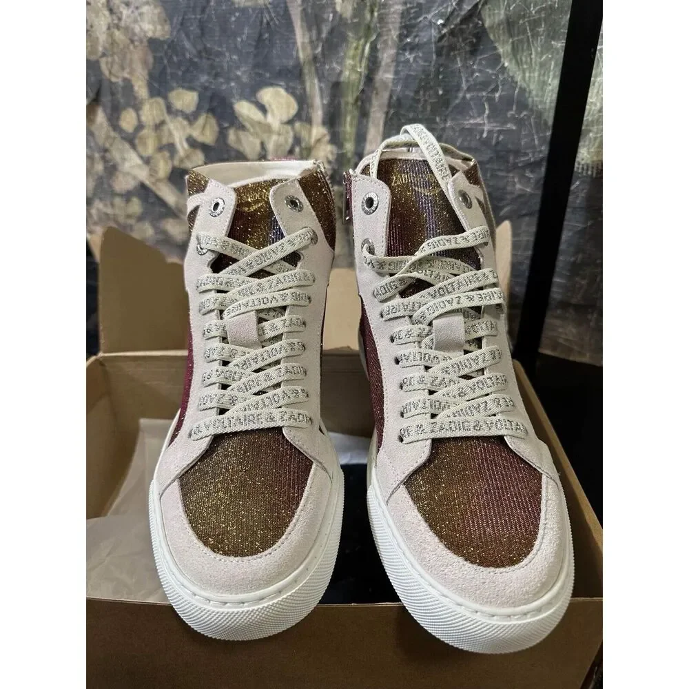 New Zadig&Voltaire Zv1747 High Flash Sneakers Size 39